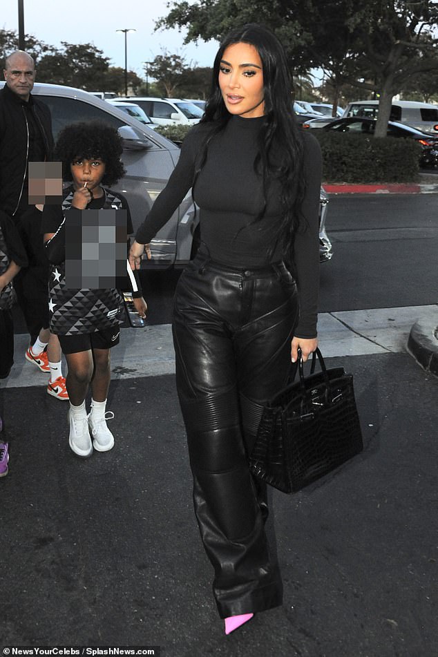 Mother-son outing: Kim Kardashian, 43, went out with her son Saint, seven, after his basketball game on Friday