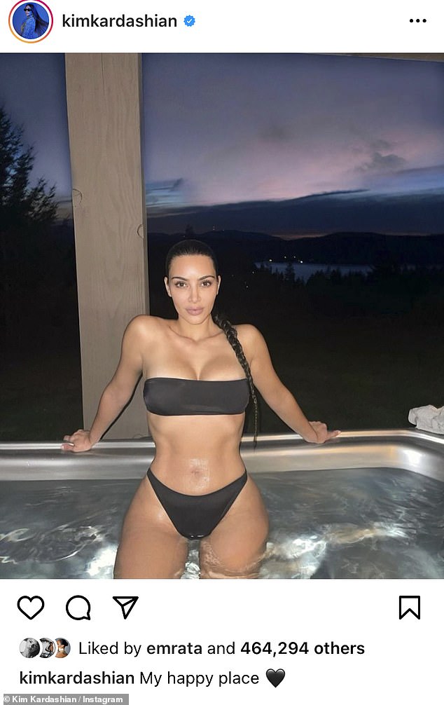 Self care: Kim Kardashian was focused on herself on Saturday when she shared a stunning pH๏τo of herself in a ʙικιɴι to Instagram