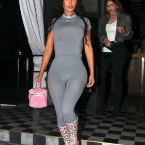 Marketing master: SKIMS CEO Kim Kardashian repped her own shapewear brand while attending five-time Grammy winner Drake's concert after-party at H.Wood Group's new private members-only club The Bird Streets Club in West Hollywood on Sunday night