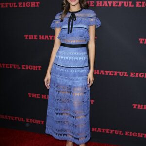 Chic: Zendaya hit the red carpet for Monday night's The Hateful Eight premiere wearing a Victoriana chic ensemble