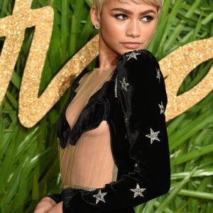 Star quality: Zendaya appeared to go braless and tease a hint of underboob as she sported a daring semi-sheer gown for the The Fashion Awards 2017 at the Royal Albert Hall in London